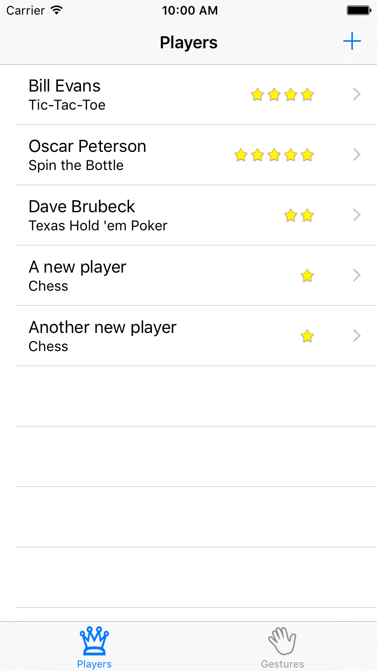 App with new players