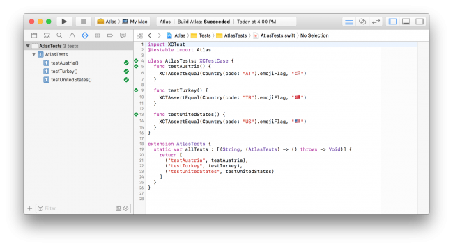 Xcode running tests