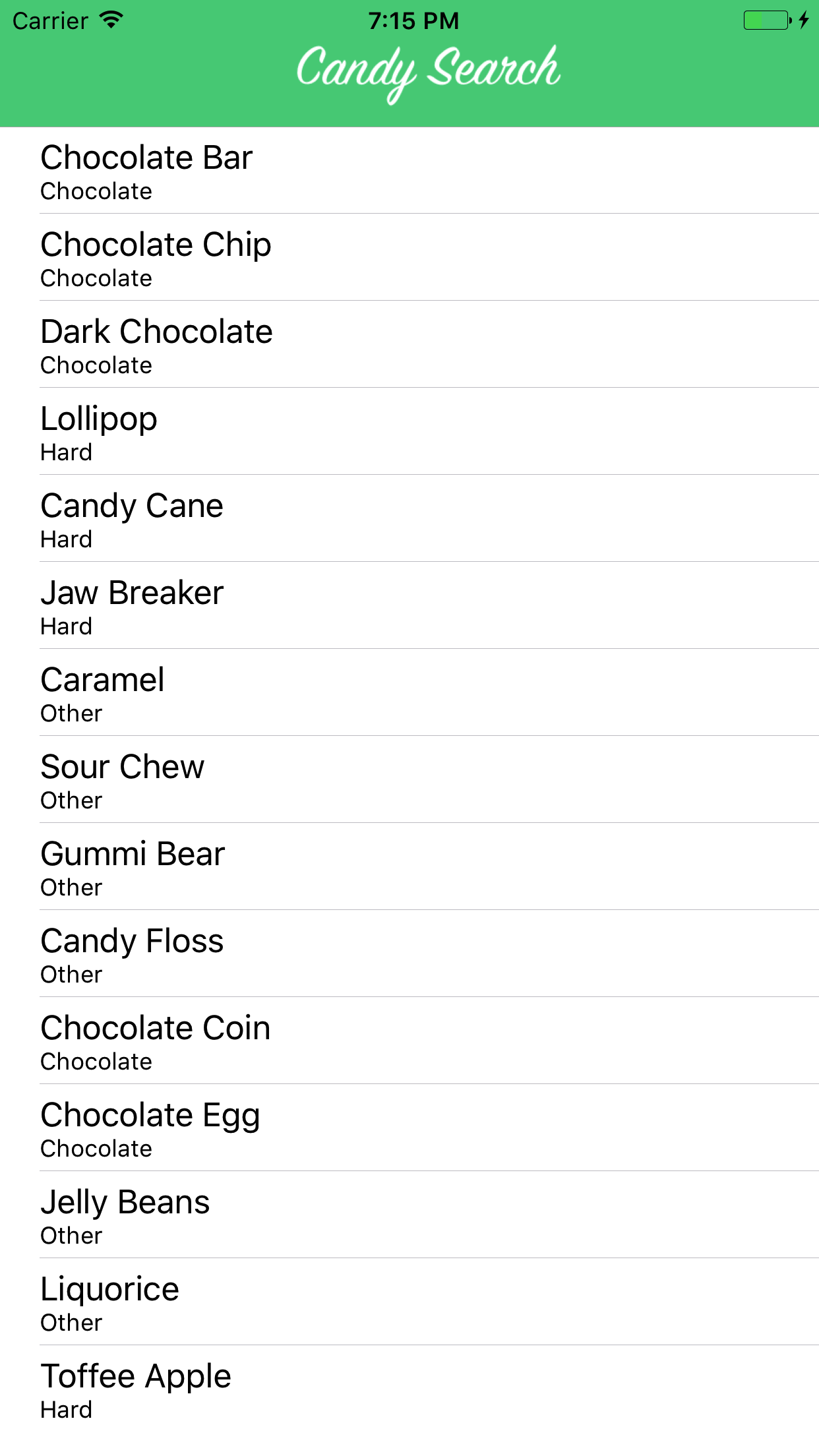 UISearchController Tutorial-Data