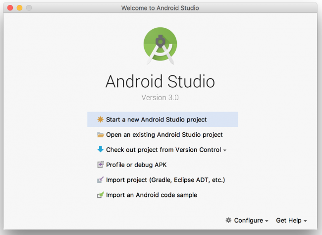 welcome screen