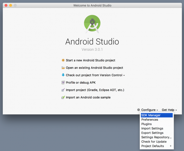 configure sdk manager