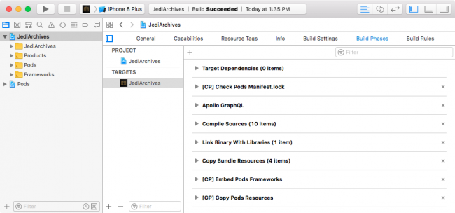 Completed Run Script Phase