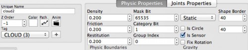 Physics properties for the second cloud