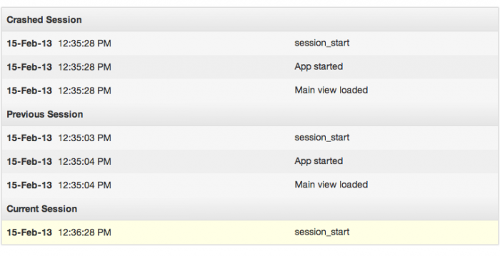 Log statements on crittercism