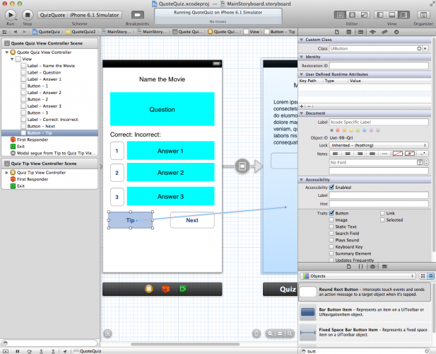 Connecting the two view controller with segues