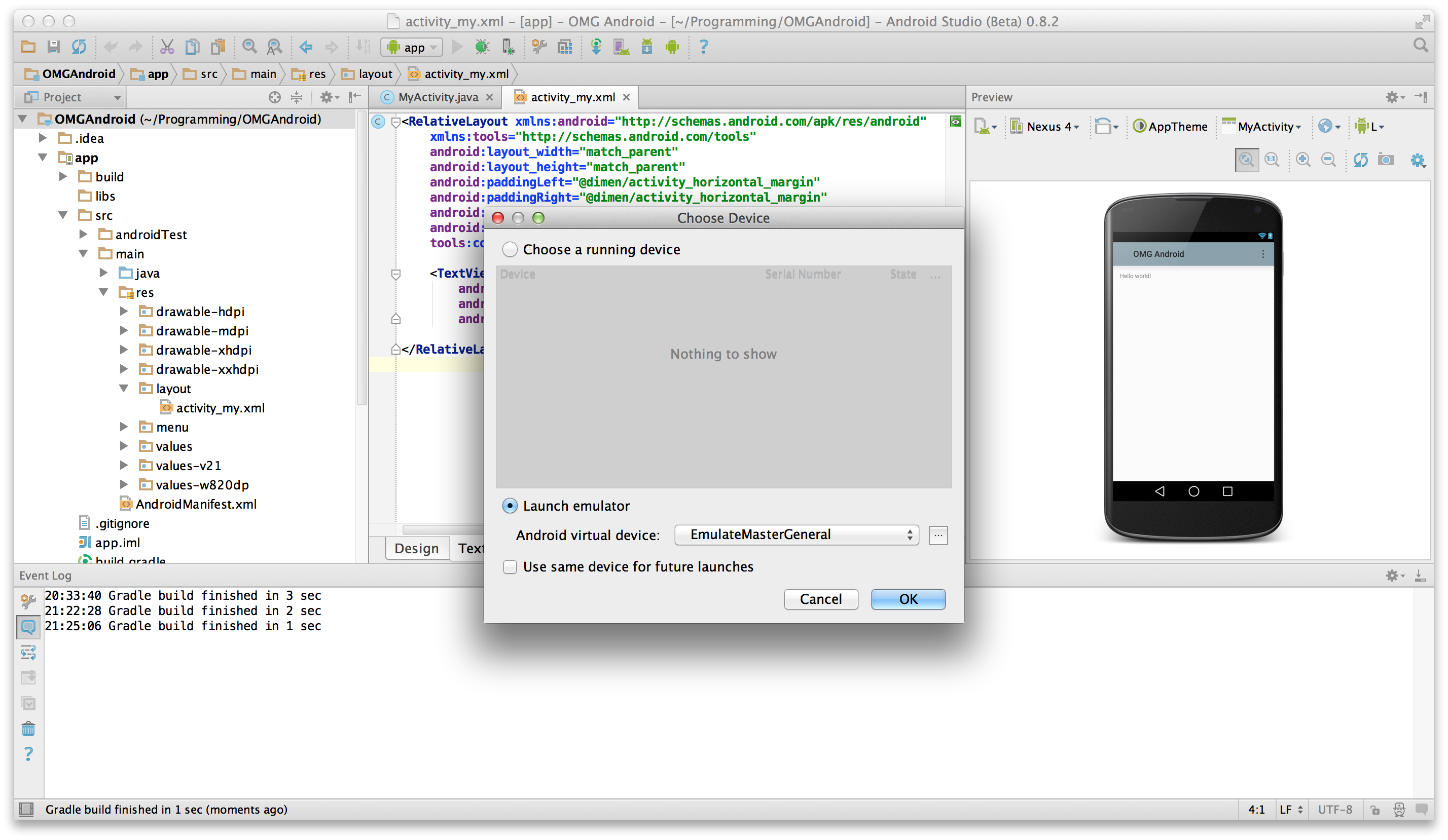 android studio mac set up emulator