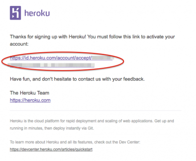 Heroku Confirmation