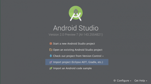 Android Studio: Welcome to Android Studio