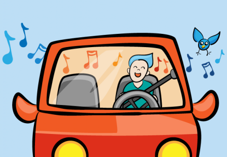 Driving while talking and singing