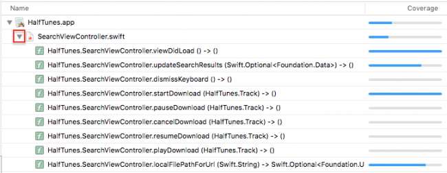 iOS Unit Testing: Code Coverage Report