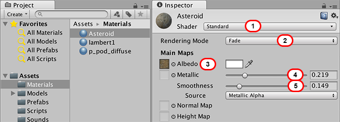 Asteroid Material Settings