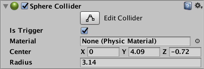 Collider settings