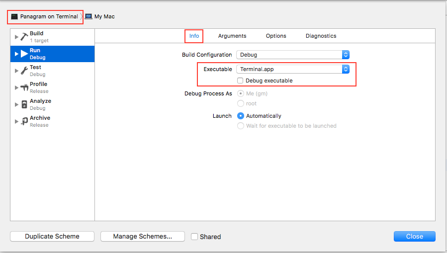 terminal commands for mac to compile and run a program