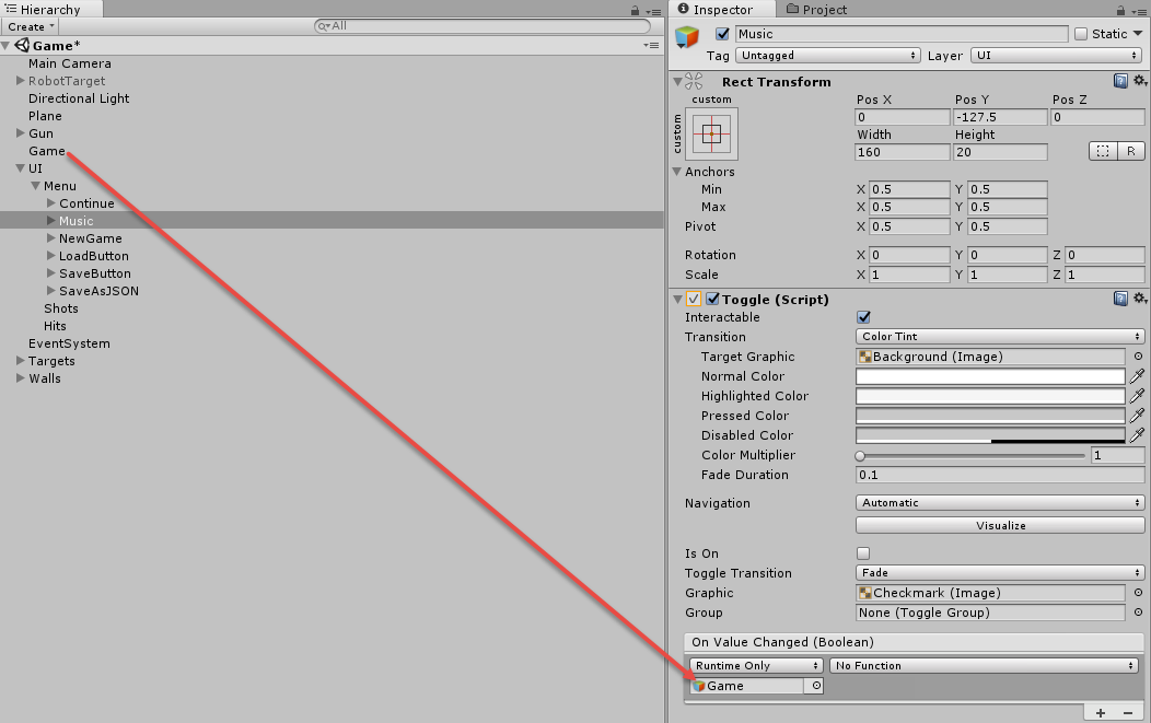 Connecting the callback method