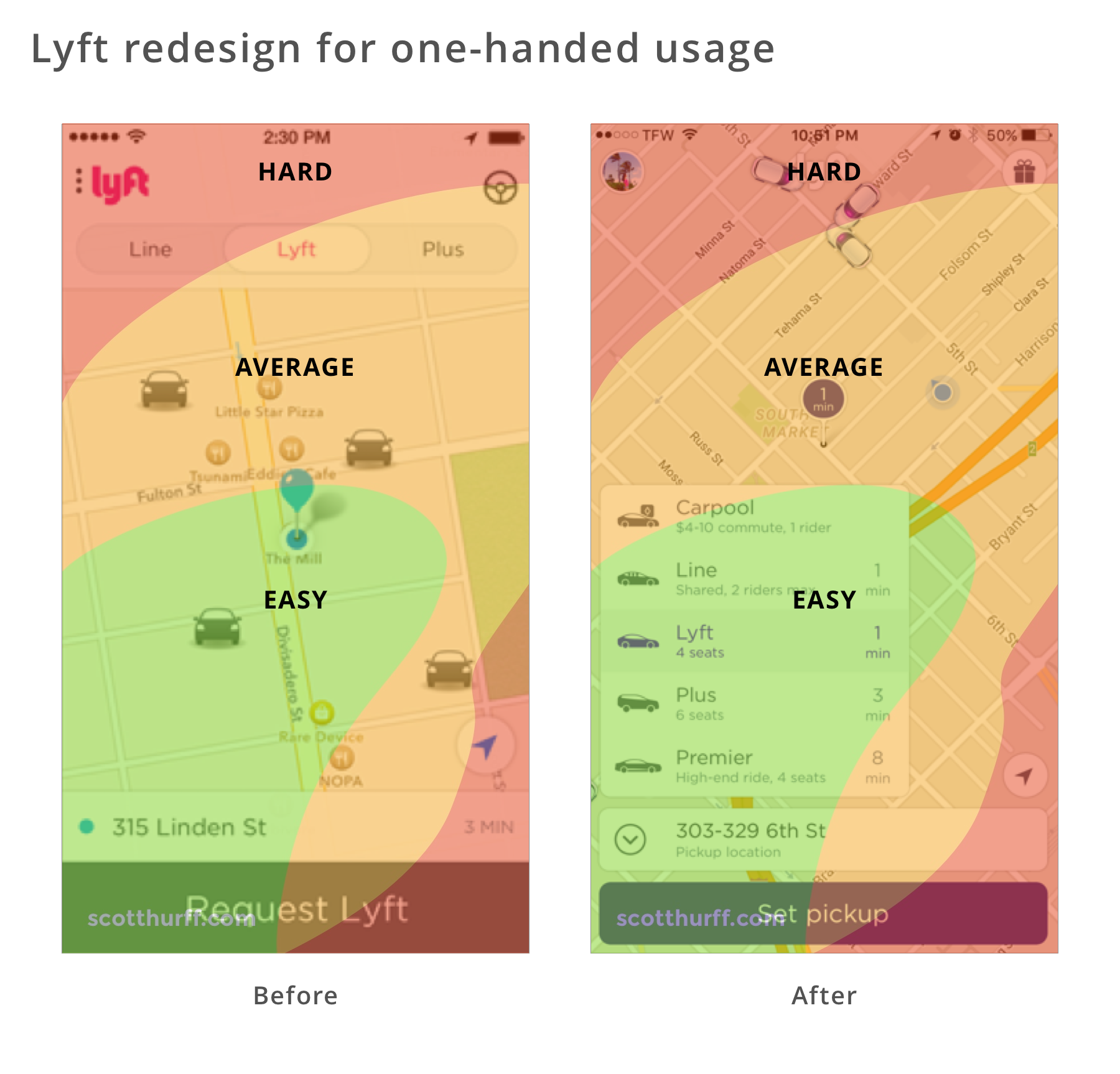 UX Design patterns for mobile apps_Lyft-Redesign-for-One-Handed-Usage