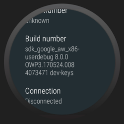 Android Wear settings