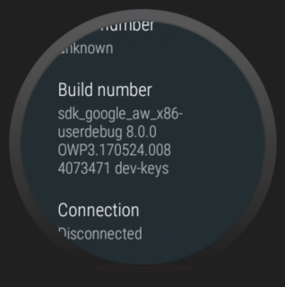 Android Wear settings