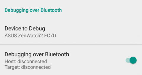 Android Wear companion app settings