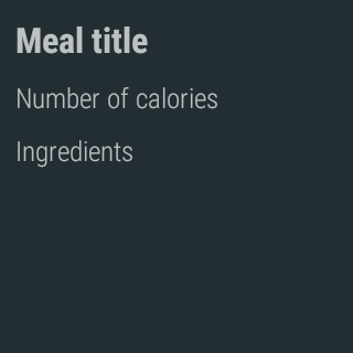 Meal layout