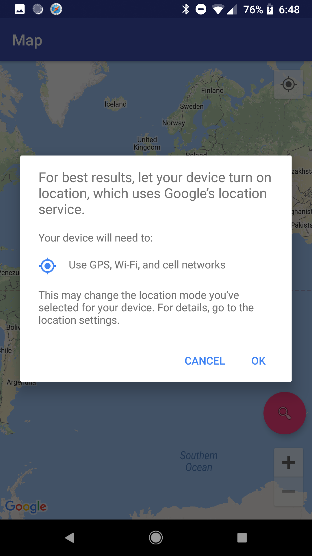 Before you start requesting for location updates, you need to check the state of the user’s location settings.