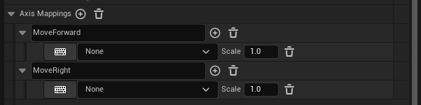 Input menu where the key bindings are defined.