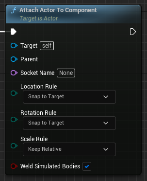 Creating the node that attaches the gun to the Character