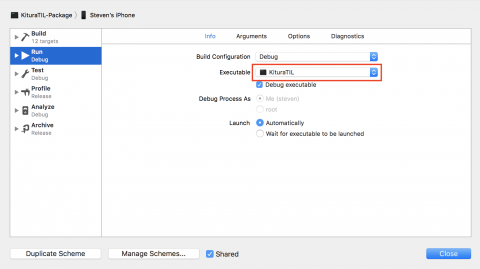 Kitura tutorial set executable