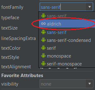 fontFamily dropdown