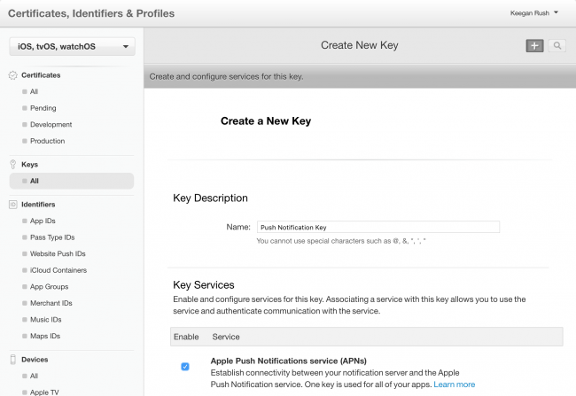 Create New Key