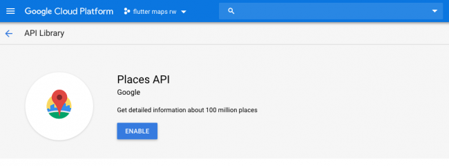 Enable places API