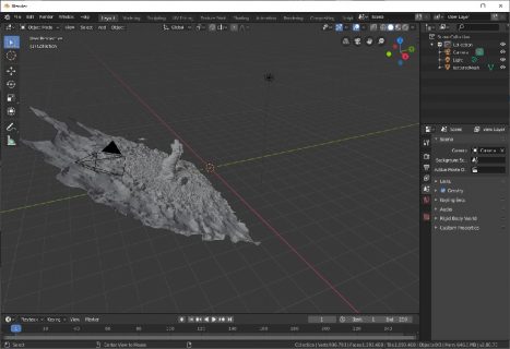 Blender中龙扫描模型的默认视图