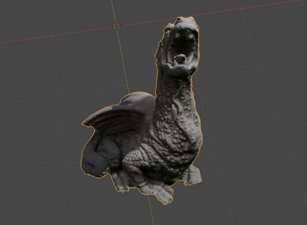 after removing the unwanted vertices from the dragon model