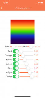 Settings for a colorful gradient layer