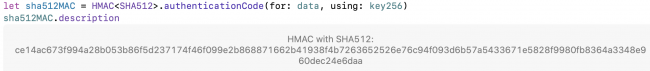 Description of CryptoKit HMAC 512-bit signature