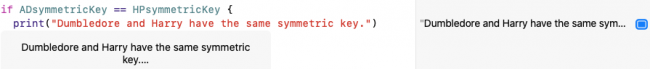 CryptoKit derived symmetric keys match.