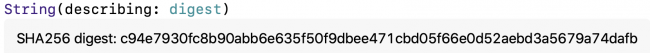 String description of CryptoKit digest