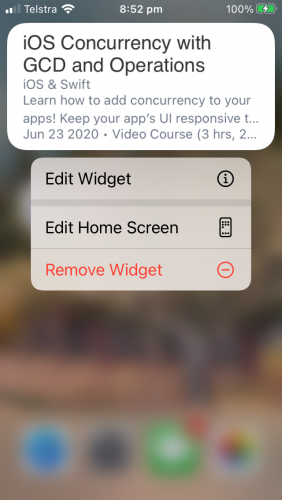 Edit widget button