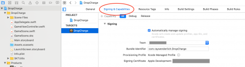 Set the Team and Bundle Identifier to your account.