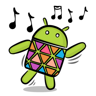 Android robot dances.