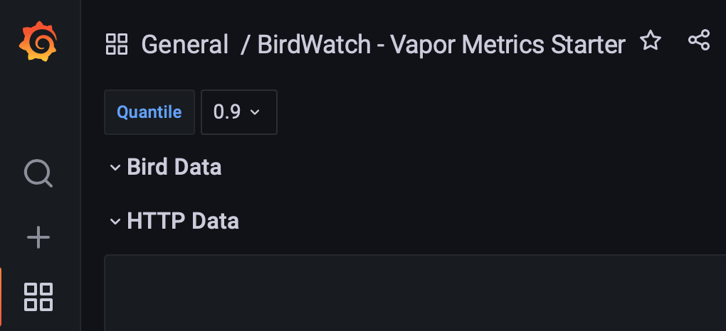 New Bird Data Row in Grafana