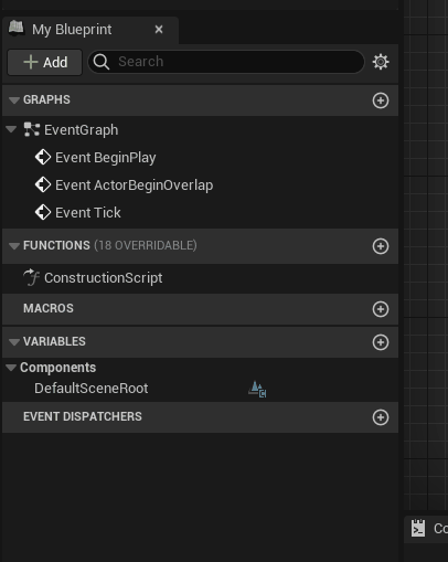 Creating a function in UE5 in a blueprint file.