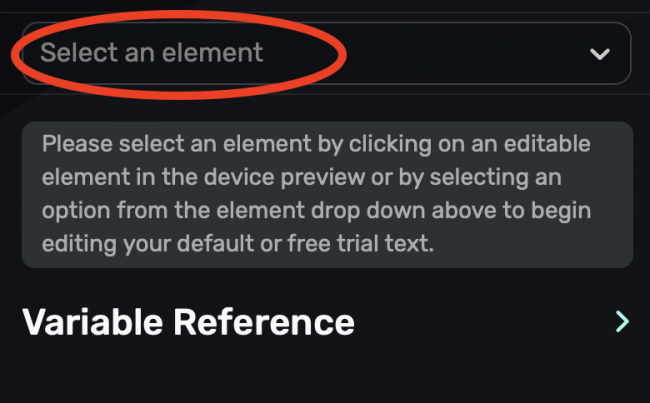 Element drop down